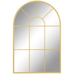 Wall Mirror, 91x60 cm Decorative Window Frame, Gold Metal