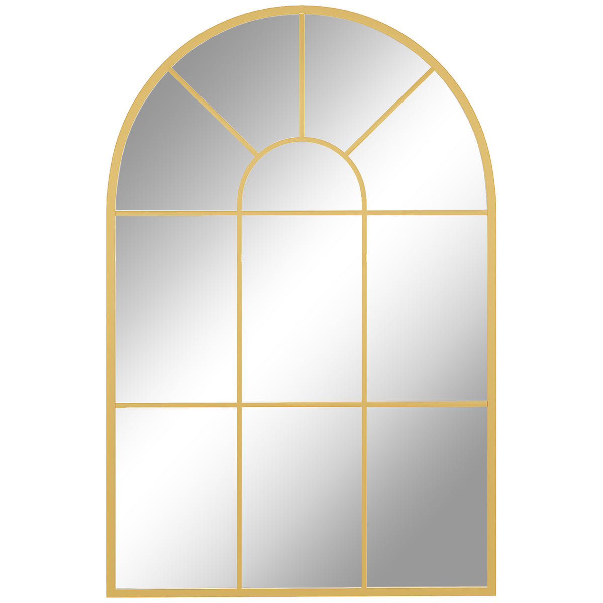 Wall Mirror, 91x60 cm Decorative Window Frame, Gold Metal