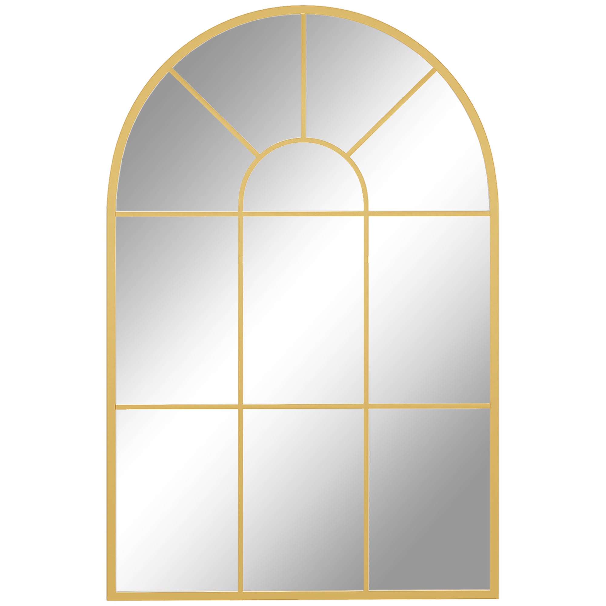 Wall Mirror, Window Mirror, Decorative Hanging, Gold Metal