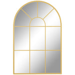 Wall Mirror, Window Mirror, Decorative Hanging, Gold Metal