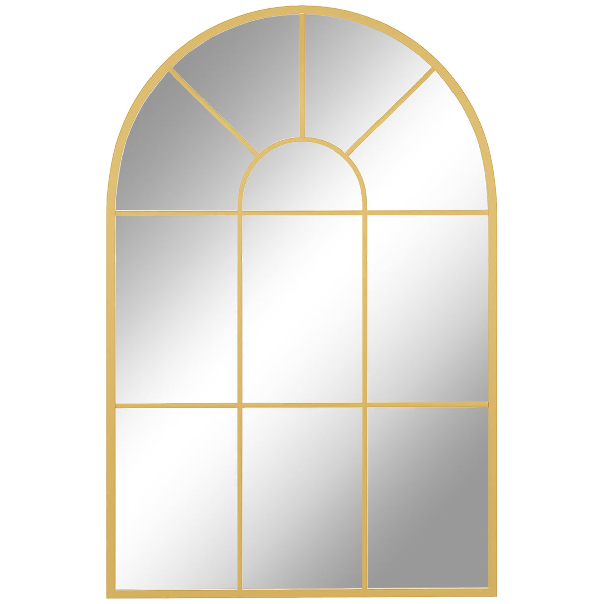 Wall Mirror, Window Mirror, Decorative Hanging, Gold Metal