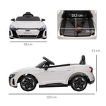 Audi RS e-tron GT Children's Electric Car with Remote Control and Music, White