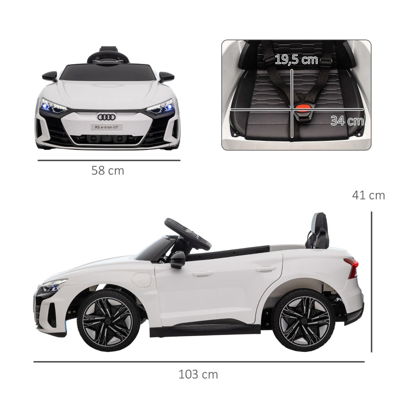 Audi RS e-tron GT Children's Electric Car with Remote Control and Music, White