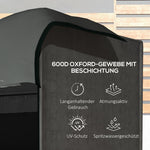 Hollywood Swing Cover 3-Seater Protective Water-Repellent UV-Resistant 600D Oxford Fabric, Dark Grey