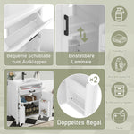 Bathroom Vanity Unit with Ceramic Sink and Adjustable Shelves, White