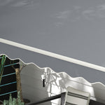 Retractable Awning, 3.95 x 2.45 m, Hand Crank, Polyester, Grey/White