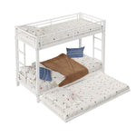 Bunk Bed 90x200cm Pull-out Bed High Railings - White