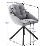 Swivel Dining Chair with Ergonomic Design and Breathable Fabric, Grey Velvet
