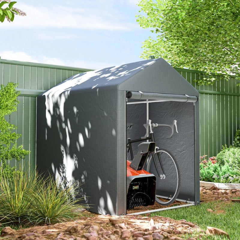 Garden Shed Storage Tent, Robust Weatherproof Steel Frame, Dark Grey