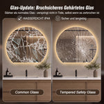LED Bathroom Mirror 80 cm, Dimmable Anti-Fog Clock, Silver Glass