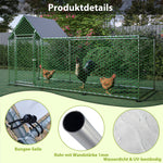 Chicken Coop/Run 3x1x1.5m Safety Lock Waterproof PE Metal Enclosure