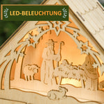 Advent Calendar, 24 Drawers, LED Lights, Natural Wood