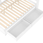 Daybed with 2 Drawers and USB Charging Ports, 140 x 200 cm, White Chipboard