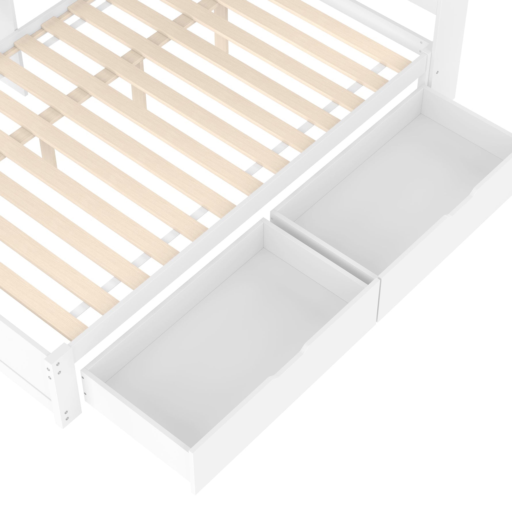 Daybed with 2 Drawers and USB Charging Ports, 140 x 200 cm, White Chipboard
