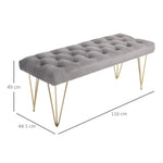 Shoe Bench, Velvet Cover, Entrance Area, Grey