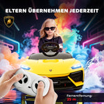 Children's Electric Car with 12V Remote Control and 2 Motors, Yellow