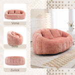 Bean Bag Sofa Lounger High Back Chair Indoor & Outdoor, Pink Chenille