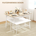 Dining Table Set, 4-Person Kitchen Table with Storage, Oak