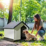 Dog Kennel, Weatherproof Small Animal House, Gray