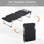 Folding Camping Bed Lightweight Portable with Pillow, Black Silver