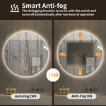 Round LED Bathroom Mirror 70 cm - Anti-Fog Dimmable HD Silver Glass