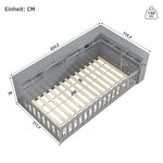 Daybed Sofa Bed 90x200cm Storage USB/Socket Railing - Grey