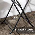 Round Folding Table, Ø60cm Garden Dining, Dark Grey Wood Look