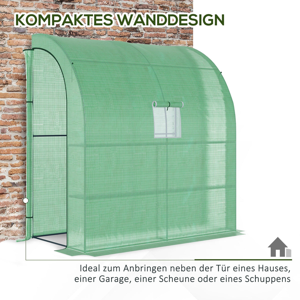 Polytunnel Greenhouse 2 Doors UV Protection Steel & PE Green