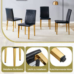 Minimalist Dining Chairs Set of 4, European Lightweight Luxury Style, Black and Gold