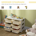 Plastic Storage Box, 6 Drawers, Toy Organizer, Cream White