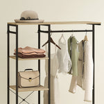 Coat Rack, Clothes Rail Shoe Rack Storage, Oak
