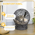 Cat Basket Cat Cave, 2-Piece with Cushion, Anthracite