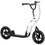 Children's Scooter with Large Wheels, Kickstand and Handbrake, White
