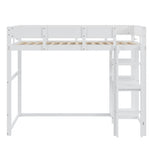 Loft Bed with Storage 90x200cm Solid Pine Wood White