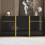 Luxurious Sideboard with 3 Doors and 2 Drawers, High-Gloss Lacquer Finish