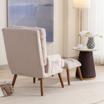 Lounge Chair with Footrest Adjustable Backrest Tiltable Side Shelf
