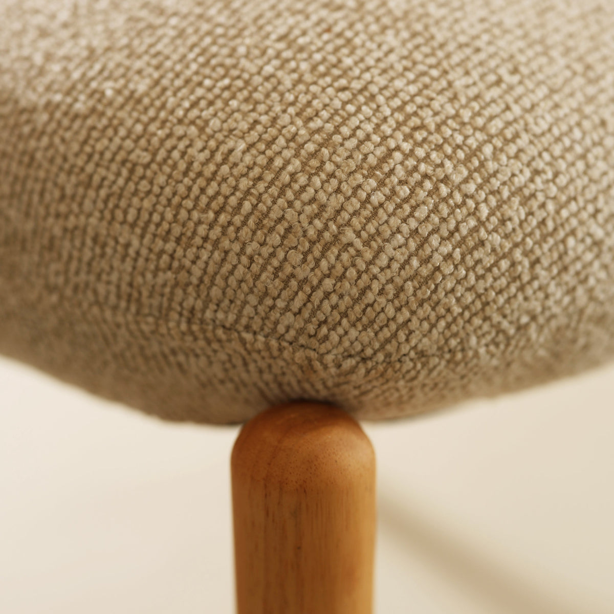 Wooden Chair Frank, Upholstered Small Packing Size, Natural/Beige