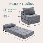 Folding Sofa Bed with Pillows & Backrest, Comfortable Floor Mattress