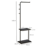 Coat Rack with Hooks & Tray, Hallway, Black