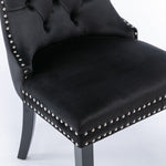 Nikki Collection Tufted Velvet Upholstered Dining Chair 2-Pc Set - Black