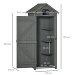 Garden Shed with Shelves, Asphalt Roof, Window 77x54.2x179cm, Wood Grey+Green