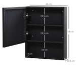 kleankin Mirror Cabinet with 2 Interior Shelves & Open Glass Shelf, Stainless Steel