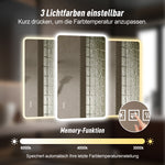 LED Bathroom Mirror 60x100 cm - Anti-Fog Dimmable Frosted Glass