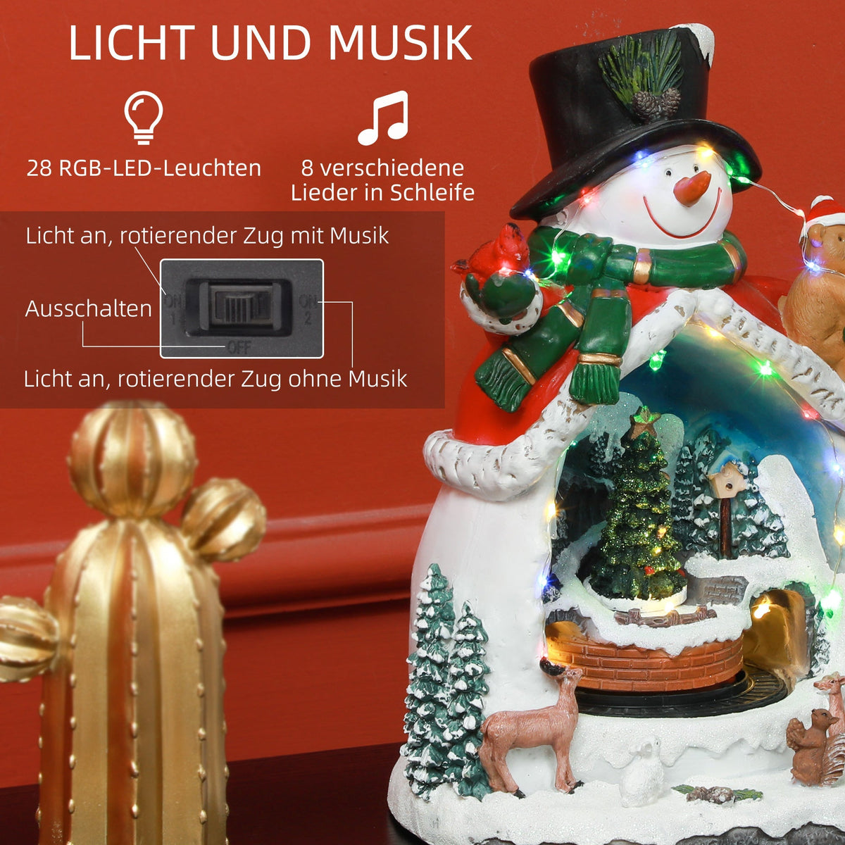 Christmas Village, LED Lighting, Music, Moving Train, Multi-Coloured