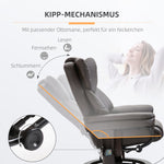Recliner Massage Chair with Footstool, Reclining Function, Faux Leather Brown