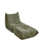 Chenille Togo Sofa with Footrest, Floor Lounge Chair with Memory Foam, Chenille Fabric