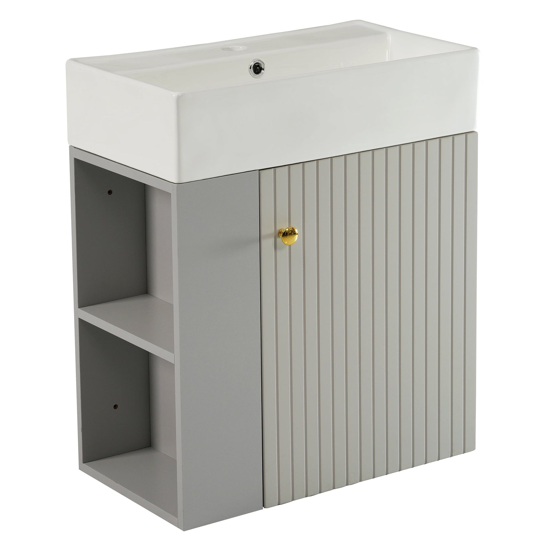 Bathroom Furniture Washbasin with Vanity Unit 55cm, Hanging, Light Grey