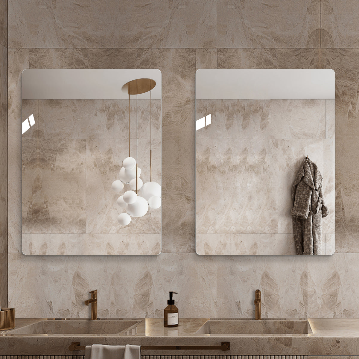 Frameless Wall Mirror, 100x75 cm HD Shatterproof, Copper-Free Glass