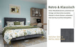 Upholstered Bed, Modern Minimalist with Soft Headboard, 140x200 cm, Grey