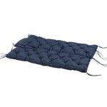 3-Seater Bench Cushion 150x98x8 cm, Outdoor/Indoor Seat Pad with Ties, Dark Blue